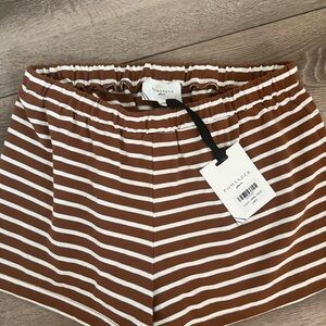 Brown Striped Women's Shorts